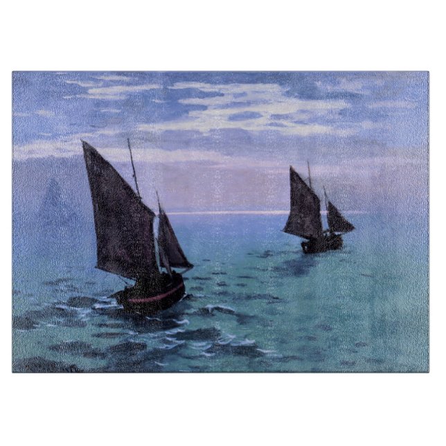 Tabla De Cortar Claude Monet: Barcos de pesca en su manera (Anverso)