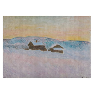 Tabla De Cortar Claude Monet - Paisaje de Noruega, Casas Azules