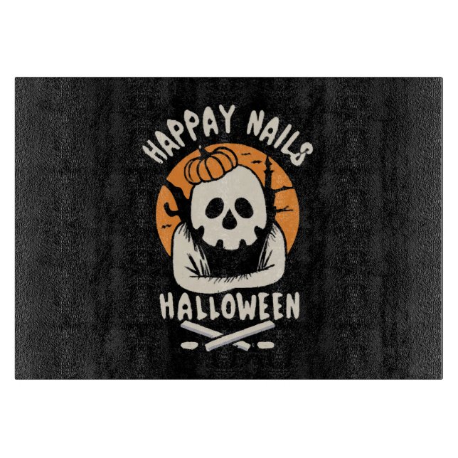 Tabla De Cortar Clavos de Halloween Preciosos  (Anverso)