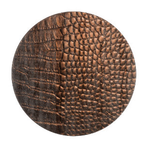 Tabla De Cortar Closeup: textura de cuero de cocodrilo.
