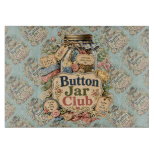 Tabla De Cortar Club de Tarro de Botones Colage de Costura Cottage