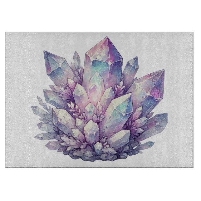 Tabla De Cortar Cluster de Cuartz de Pastel (Anverso)