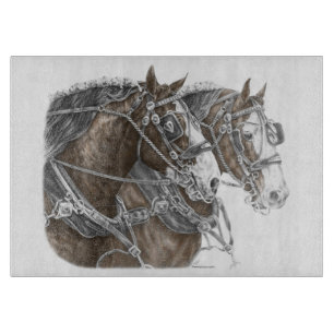 Tabla De Cortar Clydesdale Draft Horse Team