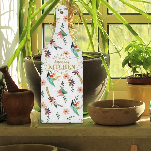 Tabla De Cortar Cocina acuática floral personalizada (Subido por el creador)