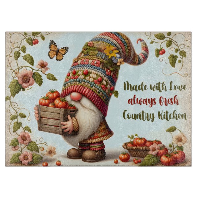 Tabla De Cortar Cocina de amantes de gnomos lindos  (Anverso)