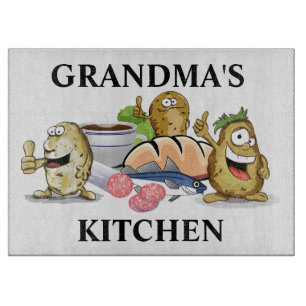 Tabla De Cortar Cocina de la abuela Personajes de comida lindos