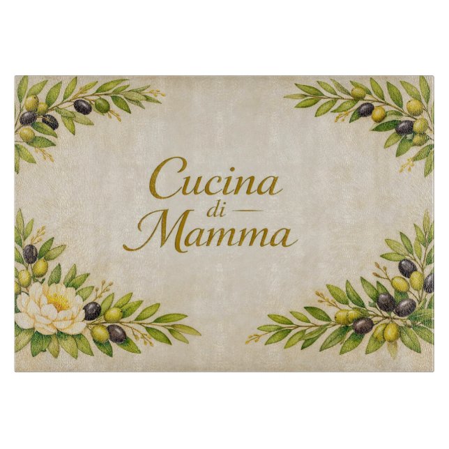 Tabla De Cortar Cocina de Mamma – Botánico Italiano (Anverso)