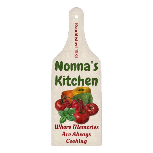 Tabla De Cortar "Cocina de Nonna" - Blanco (Anverso)