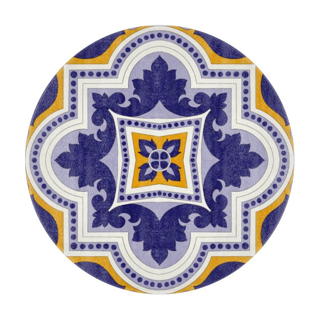 Tabla De Cortar Cocina de Patrón Mediterráneo (Anverso)