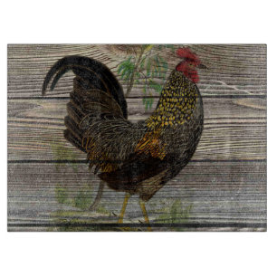 Tabla De Cortar Cocina del Gallo Campestre Rústico