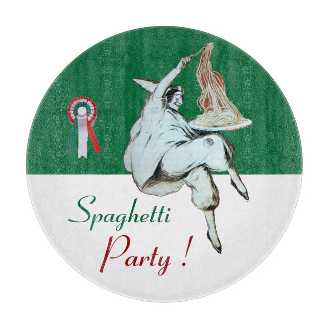 TABLA DE CORTAR COCINA ITALIANA FIESTA DE ESPAGUETTI, RESTAURANTE  (Anverso)
