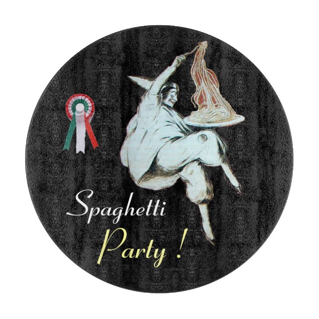 TABLA DE CORTAR COCINA ITALIANA FIESTA DE ESPAGUETTI, RESTAURANTE  (Anverso)
