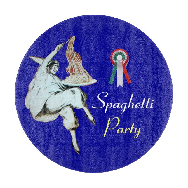 TABLA DE CORTAR COCINA ITALIANA FIESTA DE ESPAGUETTI, RESTAURANTE, (Anverso)