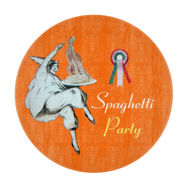 TABLA DE CORTAR COCINA ITALIANA FIESTA DE ESPAGUETTI, RESTAURANTE, (Anverso)