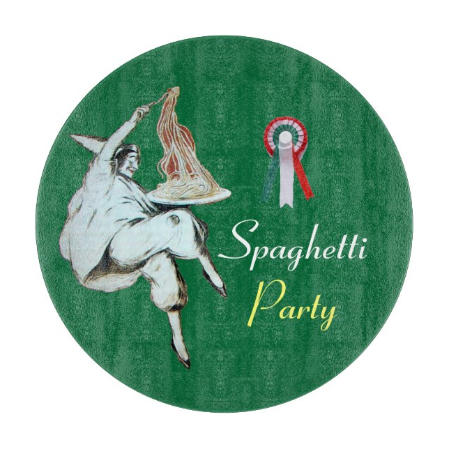 TABLA DE CORTAR COCINA ITALIANA FIESTA DE ESPAGUETTI, RESTAURANTE, (Anverso)