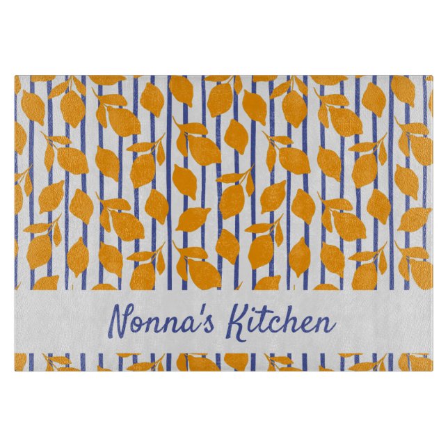 Tabla De Cortar Cocina italiana moderna personalizada Lemons (Anverso)