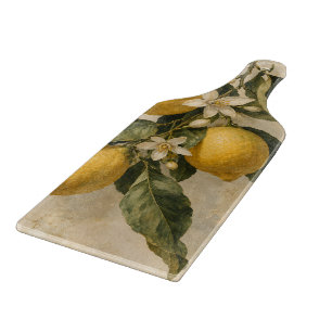 Tabla De Cortar Cocina Mediterránea Botánica Limón Vintage