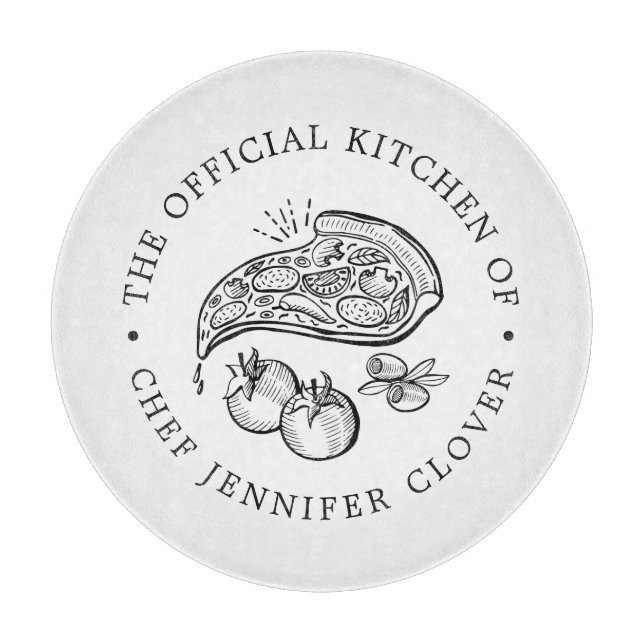 Tabla De Cortar Cocina Oficial | Tema Pizza  (Anverso)