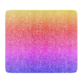 Tabla De Cortar Cocina Purpurina arcoiris
