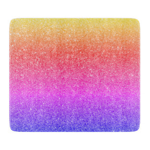 Tabla De Cortar Cocina Purpurina arcoiris