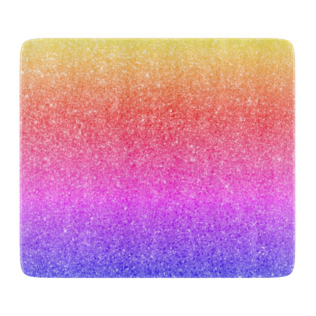 Tabla De Cortar Cocina Purpurina arcoiris (Anverso)