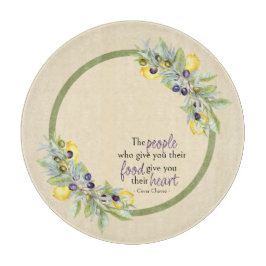 Tabla De Cortar Cocina redonda de aceitunas de Lemones toscanos