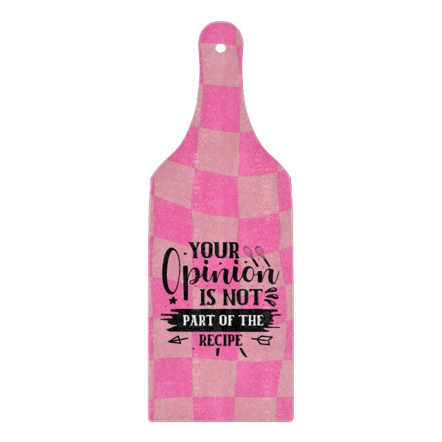 Tabla De Cortar Cocina rosa retro divertida diciendo (Anverso)
