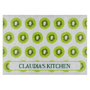 Tabla De Cortar Cocina tropical de Kiwi con trozos de fruta