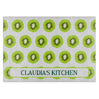Tabla De Cortar Cocina tropical de Kiwi con trozos de fruta