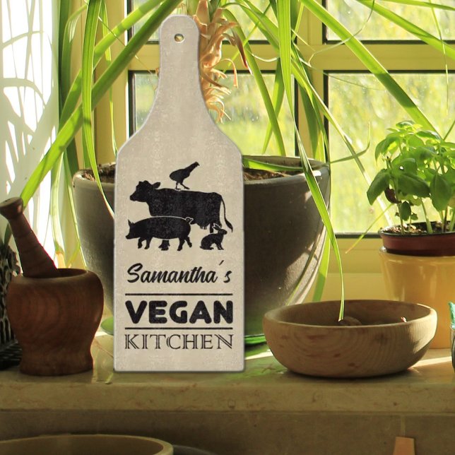 Tabla De Cortar Cocina vegana personalizado, animales de granja (Subido por el creador)