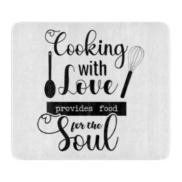 Tabla De Cortar Cocinar Con Amor Proporciona Comida Para El Alma