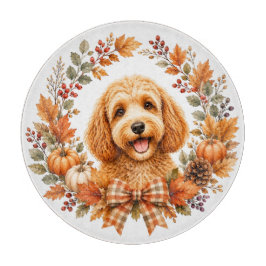 Tabla De Cortar Cockapoo Corona de Otoño