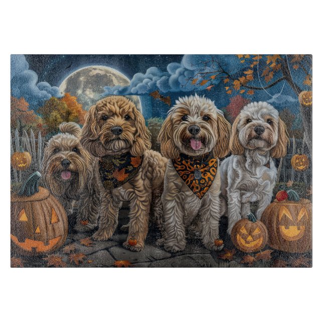 Tabla De Cortar Cockapoo Halloween Spooky (Anverso)