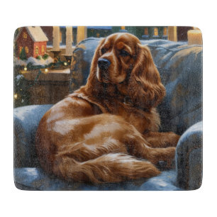 Tabla De Cortar Cocker Spaniel con Navidades Luces feriado