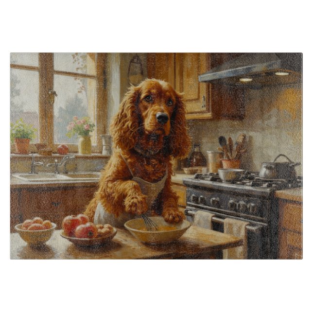 Tabla De Cortar Cocker Spaniel Cooking in Kitchen (Anverso)