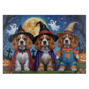 Tabla De Cortar Cocker Spaniel Dogs Calabaza Halloween Funny