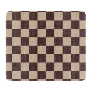 Tabla De Cortar Coffee Brown Checkerboard