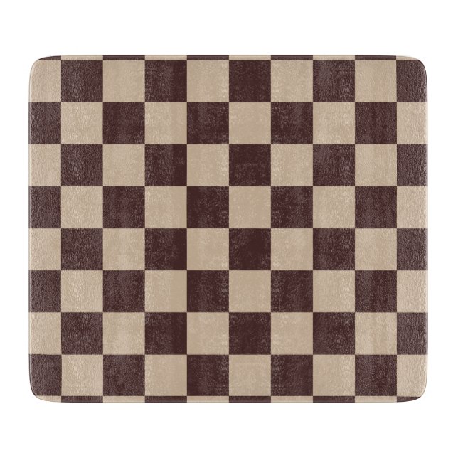 Tabla De Cortar Coffee Brown Checkerboard (Anverso)