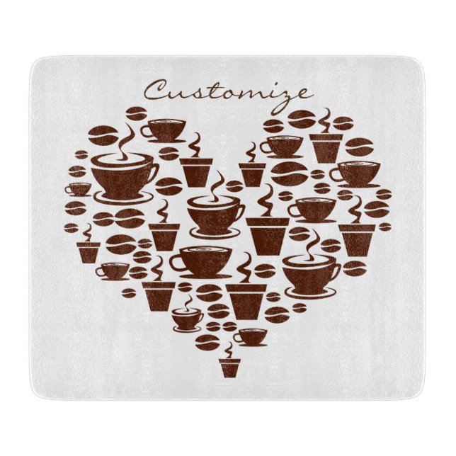 Tabla De Cortar Coffee Lover Heart Thunder_Cove (Anverso)