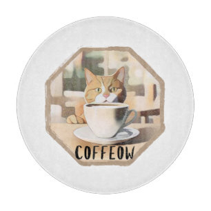 Tabla De Cortar Coffeow Busy Cute Cat