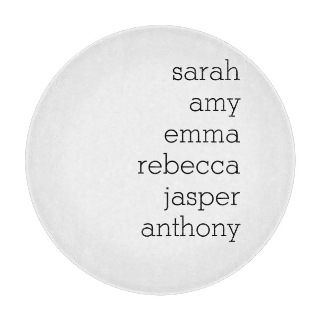 Tabla De Cortar Cojín decorativo de nombre familiar personalizado, (Anverso)