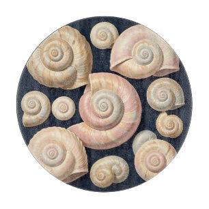 Tabla De Cortar Colección de conchas de caracol beige rosa náutico