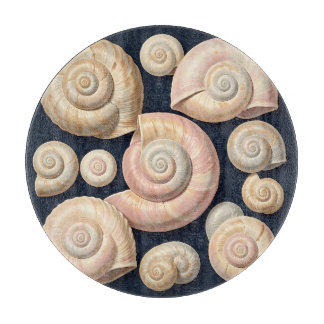 Tabla De Cortar Colección de conchas de caracol beige rosa náutico