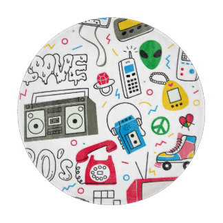 Tabla De Cortar Colección de doodles de los años 90 de la época de