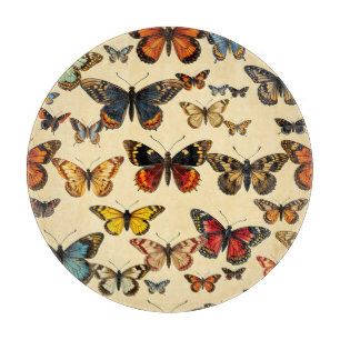 Tabla De Cortar Colección de Mariposas Vintage en Patrón
