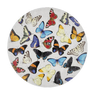 Tabla De Cortar Colección de mariposas vintage realista.
