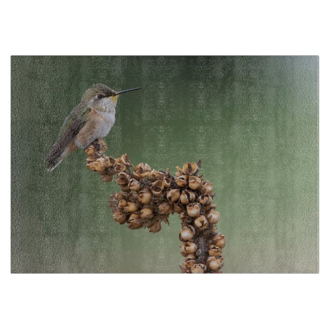 Tabla De Cortar Colibrí Naranja pequeño (Anverso)