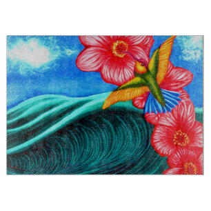 Tabla De Cortar Colibrí Océano