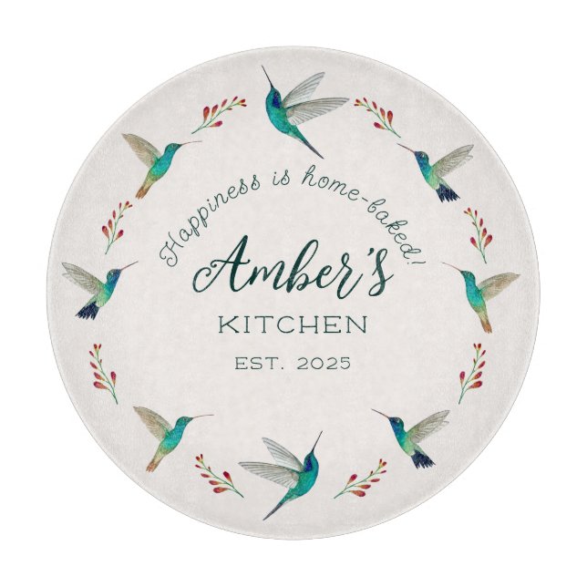 Tabla de cortar colibrí personalizada (Anverso)