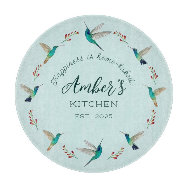 Tabla de cortar colibrí personalizada (Anverso)